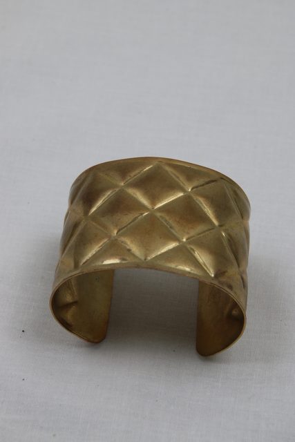Bracelet large manchette métal doré - photo 1