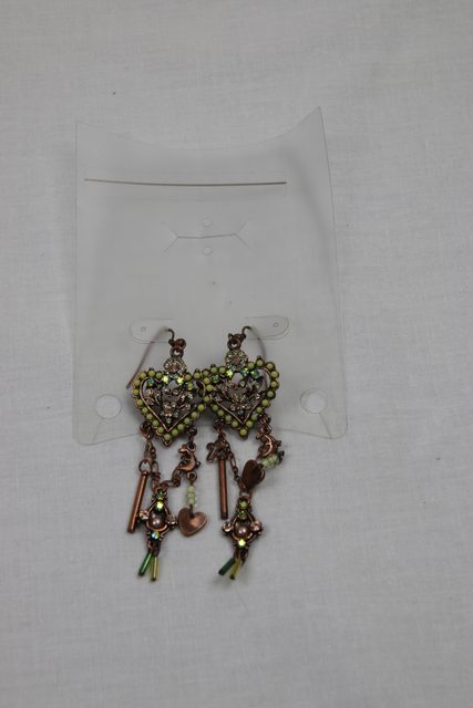 Boucles d'oreilles pendantes coeur vintage - photo 1